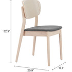 Zuo Kellua Dining Chair (Set of 2) Gray & Natural