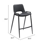 Zuo Desi Counter Stool (Set of 2) Black