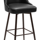 Zuo Keppel Swivel Barstool Black & Bronze