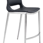 Zuo Ace Counter Stool (Set of 2) Black & Silver
