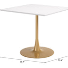 Zuo Epas Dining Table White & Gold