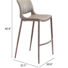 Zuo Ace Barstool (Set of 2) Brown & Walnut