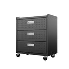 Manhattan Comfort Fortress Modern 30" Rolling Garage Cabinet in Charcoal Gray (3-Drawer)