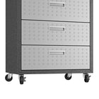 Manhattan Comfort Fortress Modern 30" Rolling Garage Cabinet in Dark Gray (3-Drawer)
