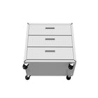 Manhattan Comfort Fortress Modern 30" Rolling Garage Cabinet in White (3-Drawer)