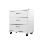 Manhattan Comfort Fortress Modern 30" Rolling Garage Cabinet in White (3-Drawer)