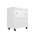 Manhattan Comfort Fortress Modern 30" Rolling Garage Cabinet in White (3-Drawer)