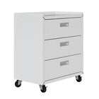 Manhattan Comfort Fortress Modern 30" Rolling Garage Cabinet in White (3-Drawer)