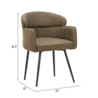 Zuo Musgo Dining Chair (Set of 2) Green