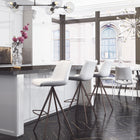 Zuo Aki Barstool (Set of 2) White & Walnut
