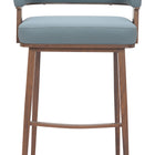 Zuo Poise Barstool Azure Gray & Walnut