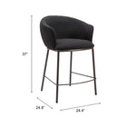 Zuo Essen Counter Stool Black & Bronze