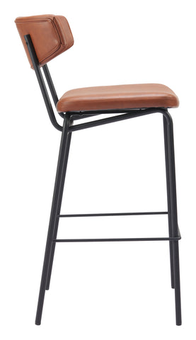 Zuo Charon Barstool (Set of 2) Vintage Brown