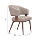 Zuo Poise Dining Chair Brown & Walnut