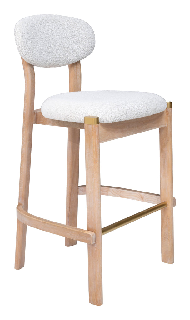 Zuo Rilou Barstool (Set of 2) White & Natural