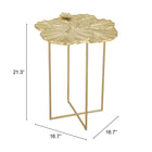 Zuo Lotus Side Table Gold