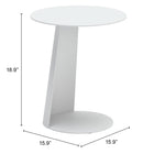 Zuo Sunny Isles Side Table White