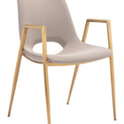 Zuo Desi Dining Chair (Set of 2) Beige & Gold