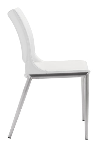 Zuo Ace Dining Chair (Set of 2) White & Silver
