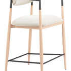 Zuo Equinox Counter Stool Oyster Gray & Natural