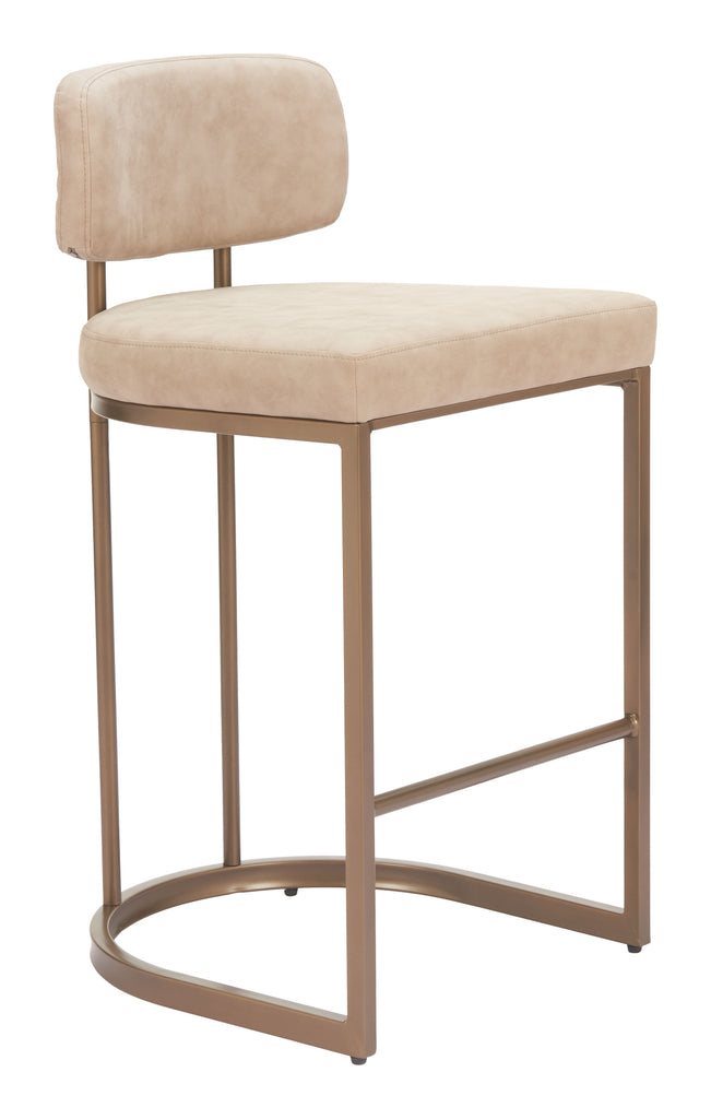 Zuo Velar Counter Stool (Set of 2) Beige