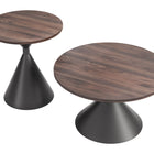 Zuo Rosk Coffee Table Set (2-Piece) Walnut & Black
