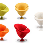 Manhattan Comfort Tulip Modern 5-Piece Accent Chair in Green, Orange, Red, White and Yellow