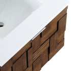 Meridian Furniture Leonardo 24" White Engineered Stone And Solid Wood Wall Mounted Bathroom Vanity