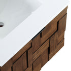 Meridian Furniture Leonardo 24" White Engineered Stone And Solid Wood Wall Mounted Bathroom Vanity