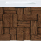 Meridian Furniture Leonardo 24" White Engineered Stone And Solid Wood Wall Mounted Bathroom Vanity
