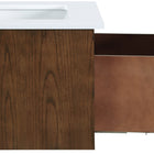 Meridian Furniture Leonardo 24" White Engineered Stone And Solid Wood Wall Mounted Bathroom Vanity