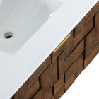 Meridian Furniture Leonardo 30" White Engineered Stone And Solid Wood Wall Mounted Bathroom Vanity