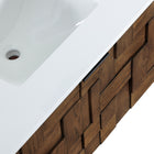 Meridian Furniture Leonardo 30" White Engineered Stone And Solid Wood Wall Mounted Bathroom Vanity