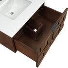 Meridian Furniture Leonardo 30" White Engineered Stone And Solid Wood Wall Mounted Bathroom Vanity