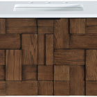 Meridian Furniture Leonardo 30" White Engineered Stone And Solid Wood Wall Mounted Bathroom Vanity