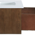 Meridian Furniture Leonardo 30" White Engineered Stone And Solid Wood Wall Mounted Bathroom Vanity