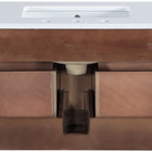 Meridian Furniture Leonardo 36" White Engineered Stone And Solid Wood Wall Mounted Bathroom Vanity