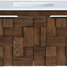 Meridian Furniture Leonardo 36" White Engineered Stone And Solid Wood Wall Mounted Bathroom Vanity