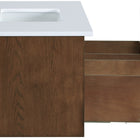 Meridian Furniture Leonardo 36" White Engineered Stone And Solid Wood Wall Mounted Bathroom Vanity