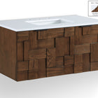 Meridian Furniture Leonardo 36" White Engineered Stone And Solid Wood Wall Mounted Bathroom Vanity