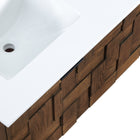 Meridian Furniture Leonardo 48" White Engineered Stone And Solid Wood Wall Mounted Bathroom Vanity (Copy)