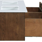 Meridian Furniture Leonardo 48" White Engineered Stone And Solid Wood Wall Mounted Bathroom Vanity (Copy)