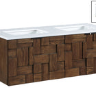 Meridian Furniture Leonardo 48" White Engineered Stone And Solid Wood Wall Mounted Bathroom Vanity (Copy)