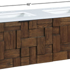 Meridian Furniture Leonardo 48" White Engineered Stone And Solid Wood Wall Mounted Bathroom Vanity (Copy)