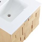 Meridian Furniture Leonardo 24" White Engineered Stone And Solid Wood Wall Mounted Bathroom Vanity