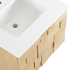 Meridian Furniture Leonardo 24" White Engineered Stone And Solid Wood Wall Mounted Bathroom Vanity