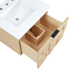 Meridian Furniture Leonardo 24" White Engineered Stone And Solid Wood Wall Mounted Bathroom Vanity