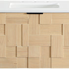 Meridian Furniture Leonardo 24" White Engineered Stone And Solid Wood Wall Mounted Bathroom Vanity