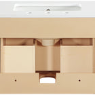 Meridian Furniture Leonardo 24" White Engineered Stone And Solid Wood Wall Mounted Bathroom Vanity