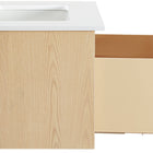 Meridian Furniture Leonardo 24" White Engineered Stone And Solid Wood Wall Mounted Bathroom Vanity
